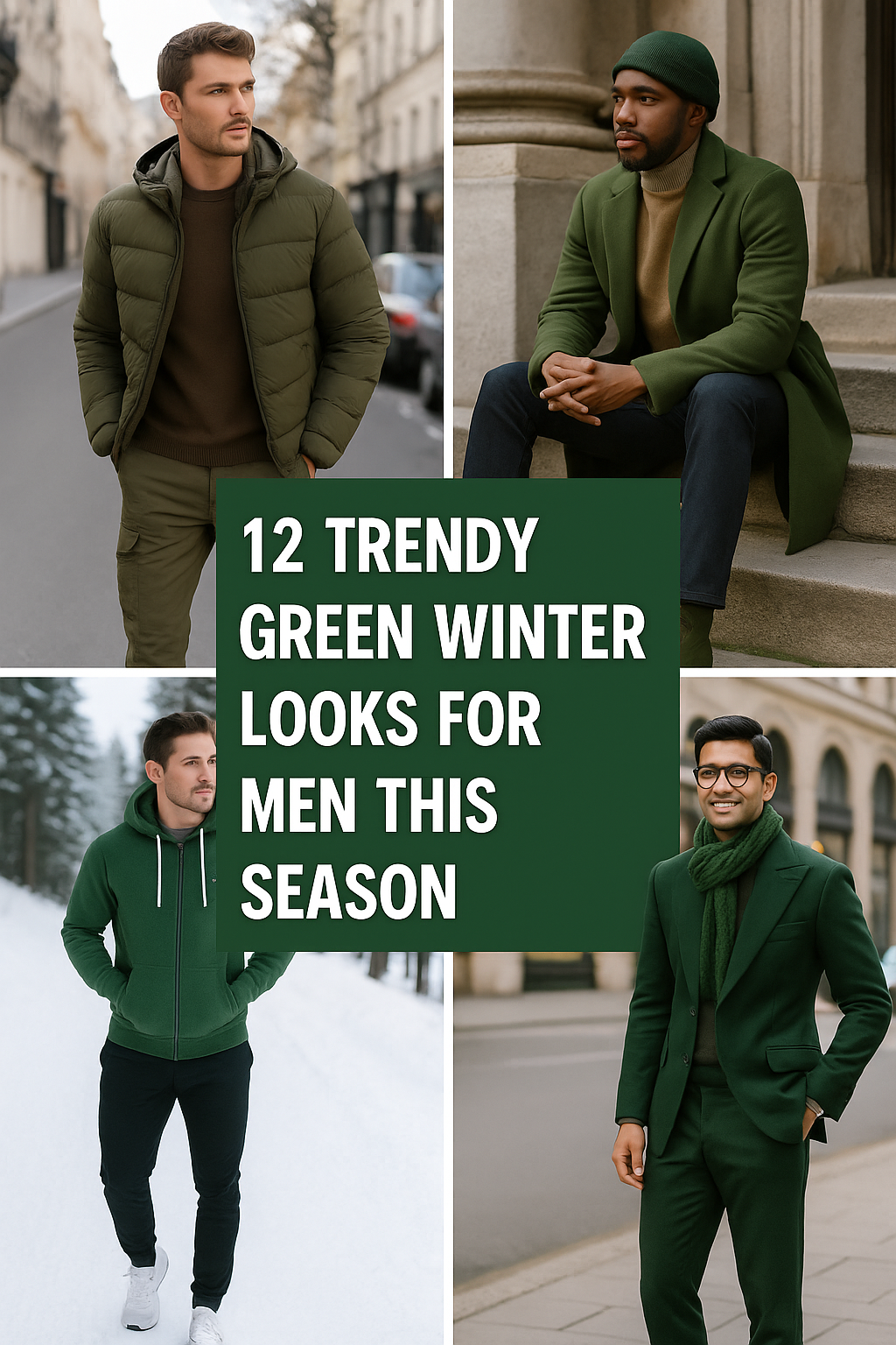 12 Trendy Green Winter Looks for Men This Season