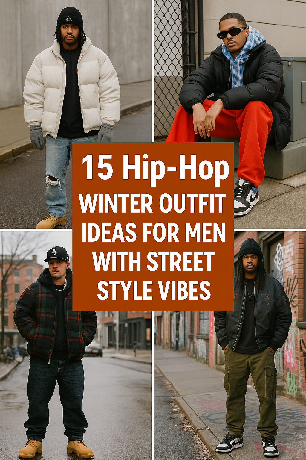 15 Hip-Hop Winter Outfit Ideas for Men with Street Style Vibes