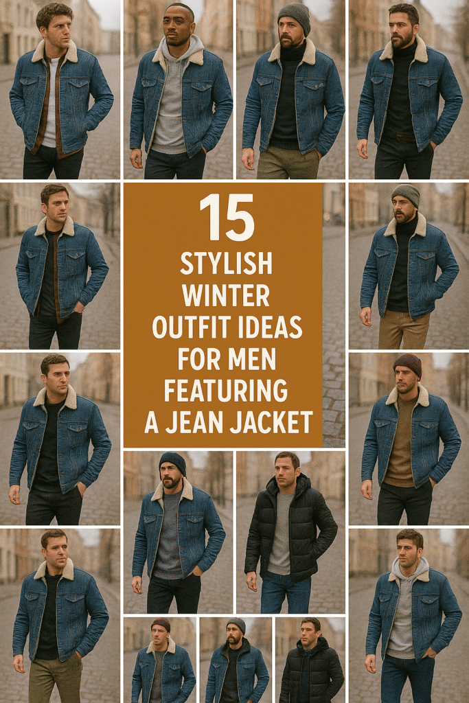 15 Stylish Winter Outfit Ideas for Men Featuring a Jean Jacket